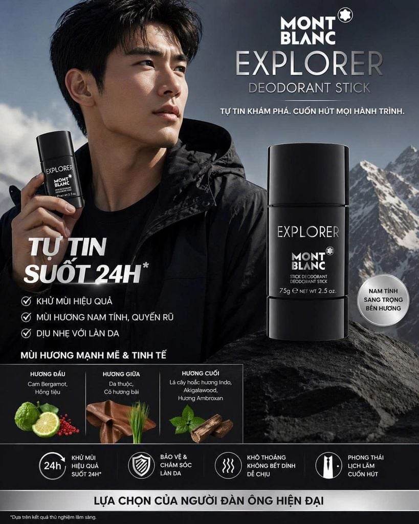 Lăn Khử Mùi Montblanc Explorer Deodorant Stick 75g