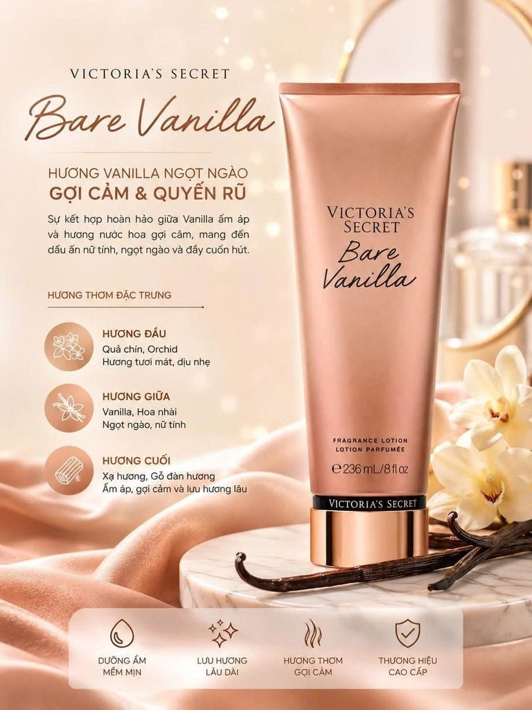 Dưỡng Thể Victoria's Secret Body Lotion Bare Vanilla 236ml