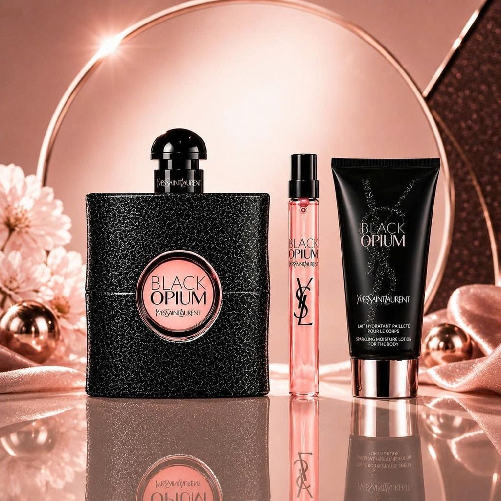 GiftSet Nước Hoa YSL Black Opium EDP (90ML + 10ML + 50ML Lotion)