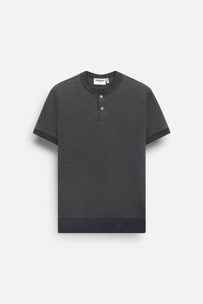  Áo Thun Slimfit Henley Tổ Ong 