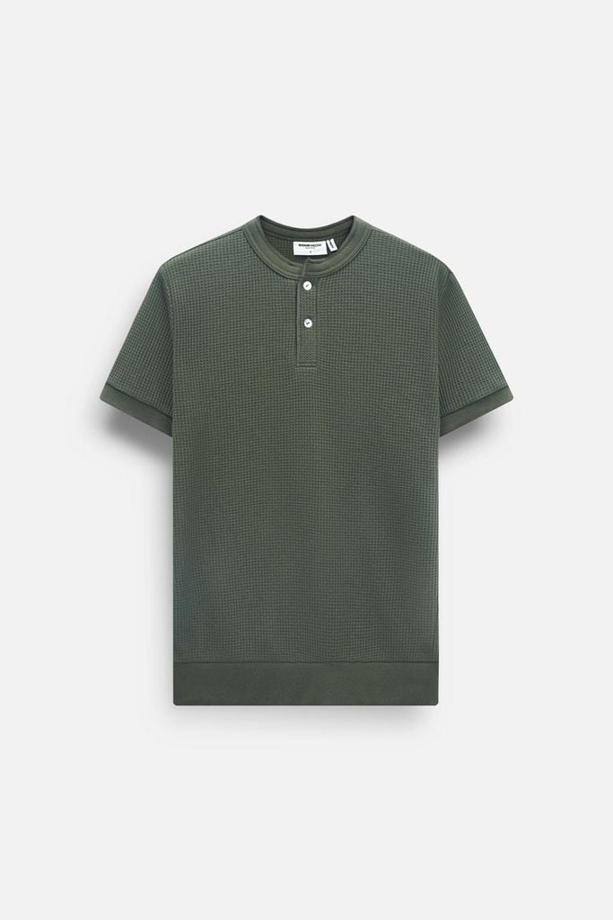  Áo Thun Slimfit Henley Tổ Ong 