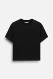 Áo Thun Boxy Rã Thân Trước Sau Black