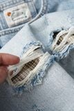 Quần Jean Relaxed Cấn Rách Đắp Vải Caro Summer