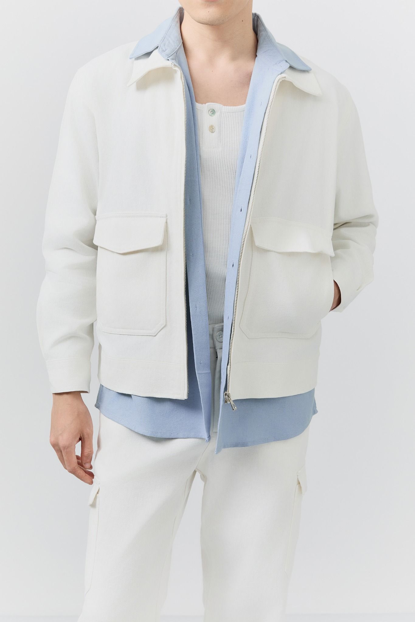 Áo Khoác Boxy Kaki Grand Pocket