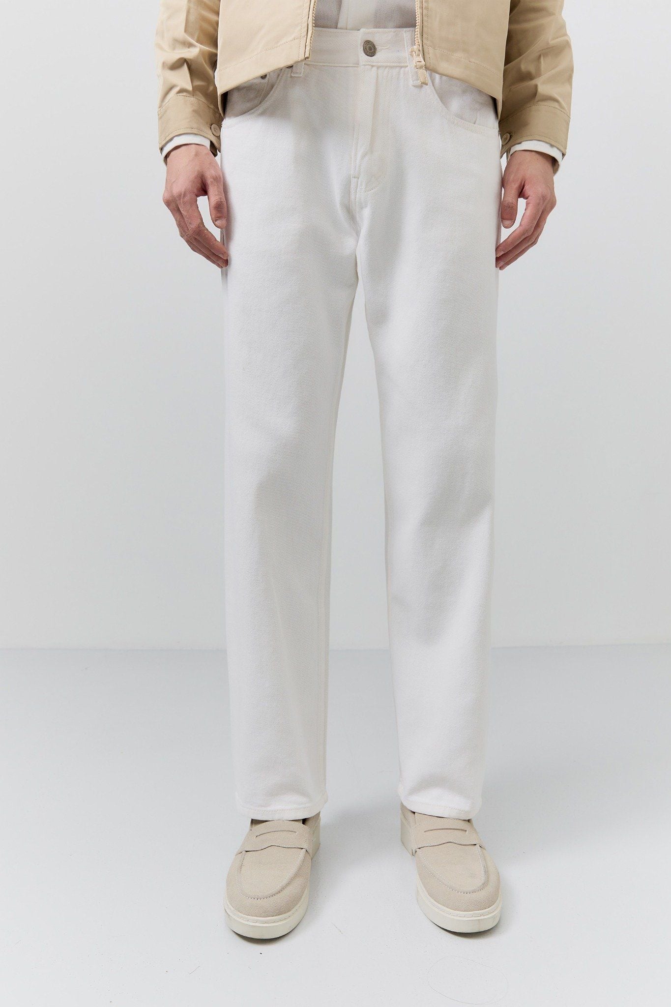 Quần Jean Straight Basic White V1