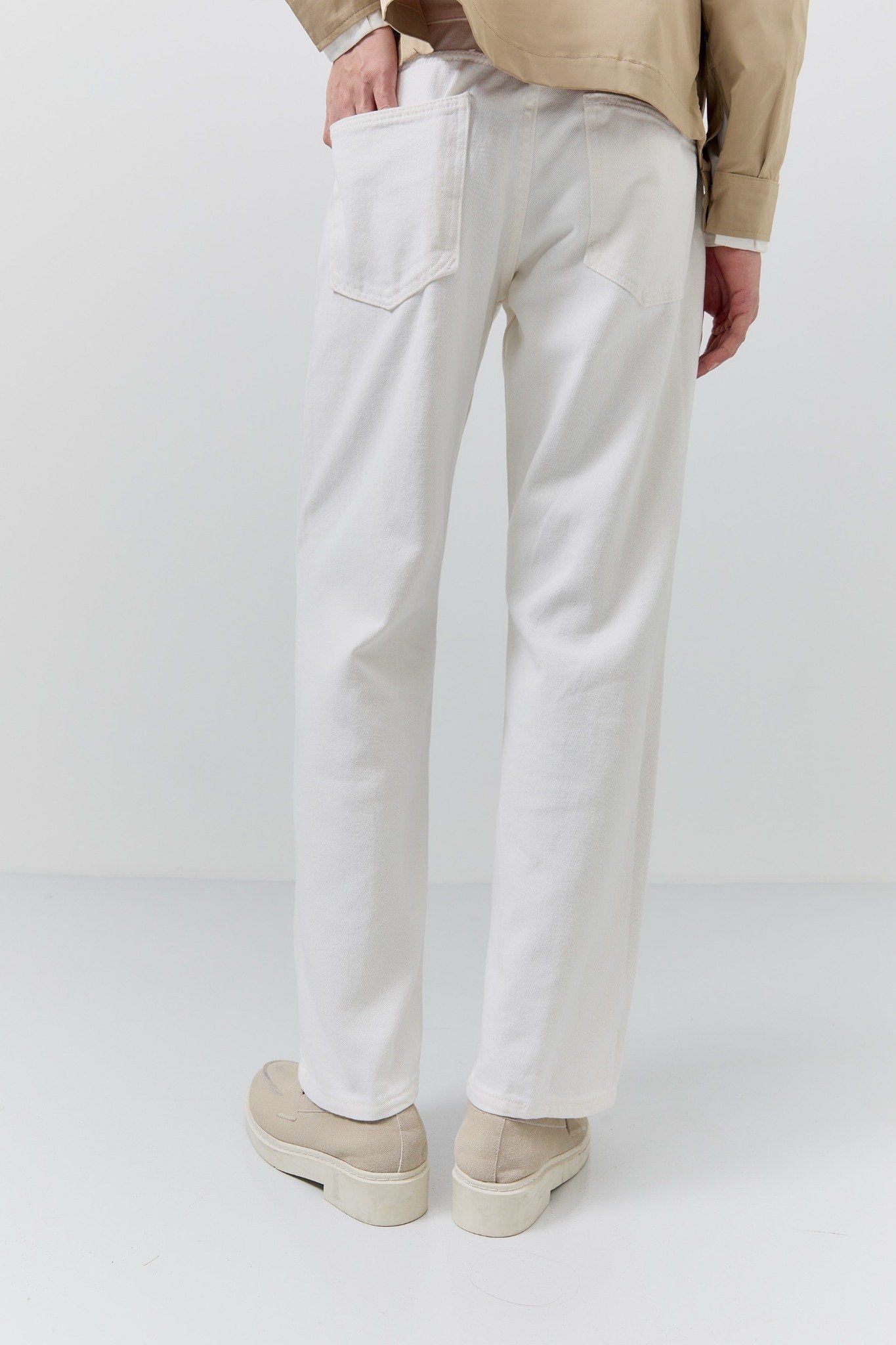 Quần Jean Straight Basic White V1