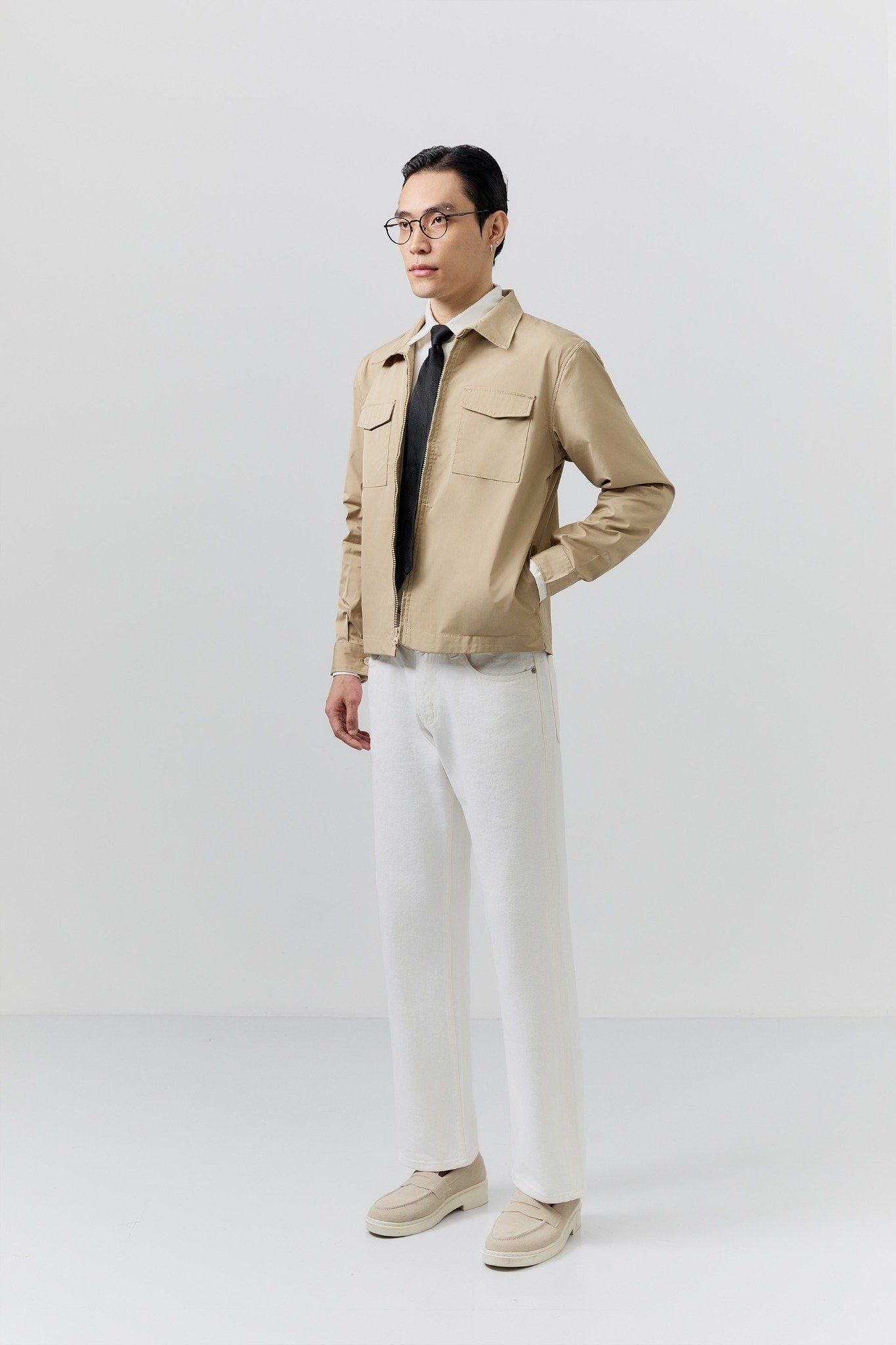 Quần Jean Straight Basic White V1