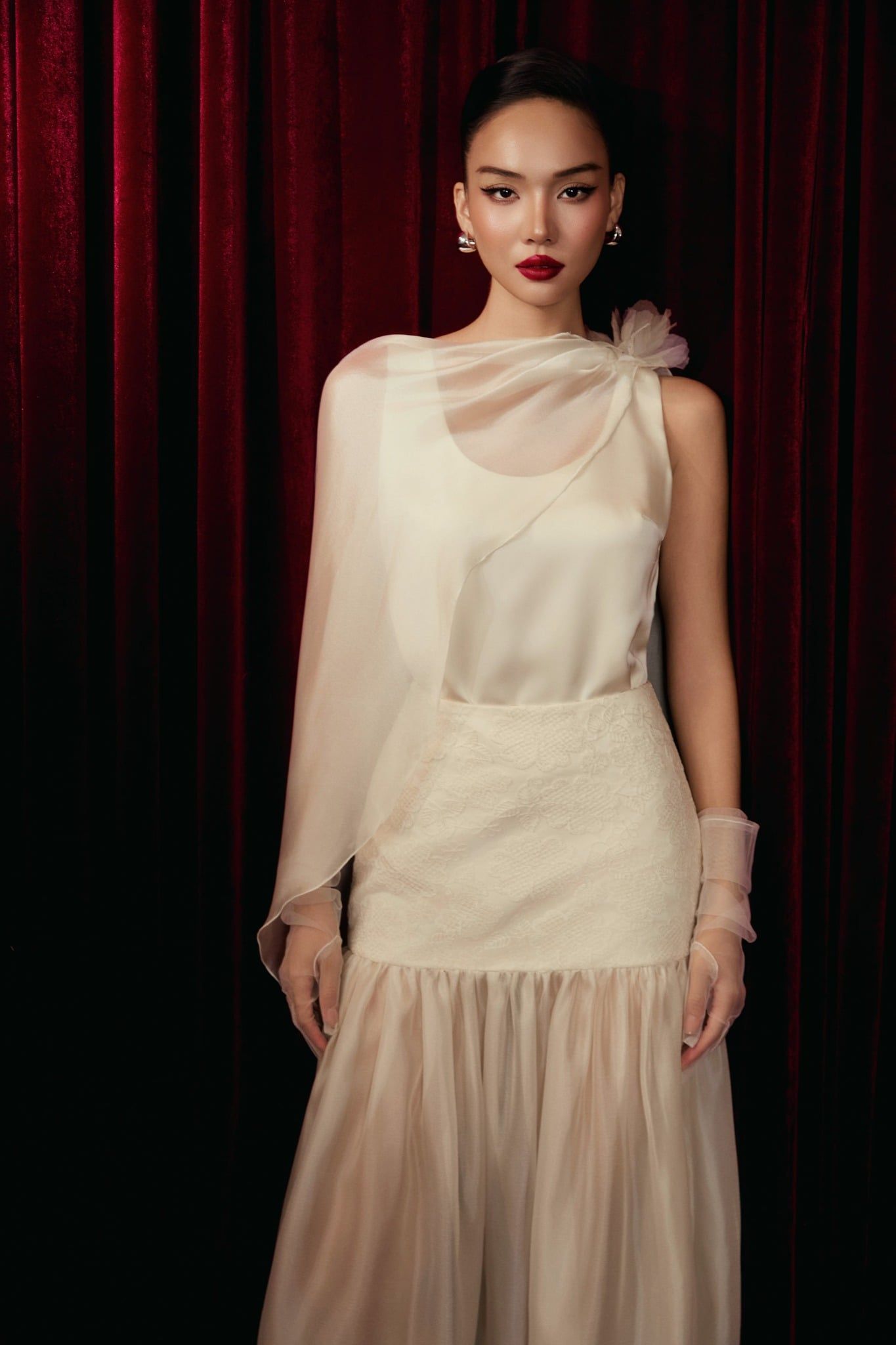 Chân Váy Dài Blossom Texture Dual Layers