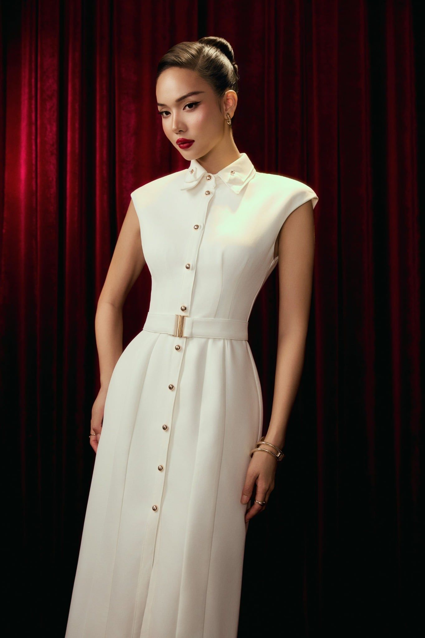 Đầm Dài Classic Black Pleats