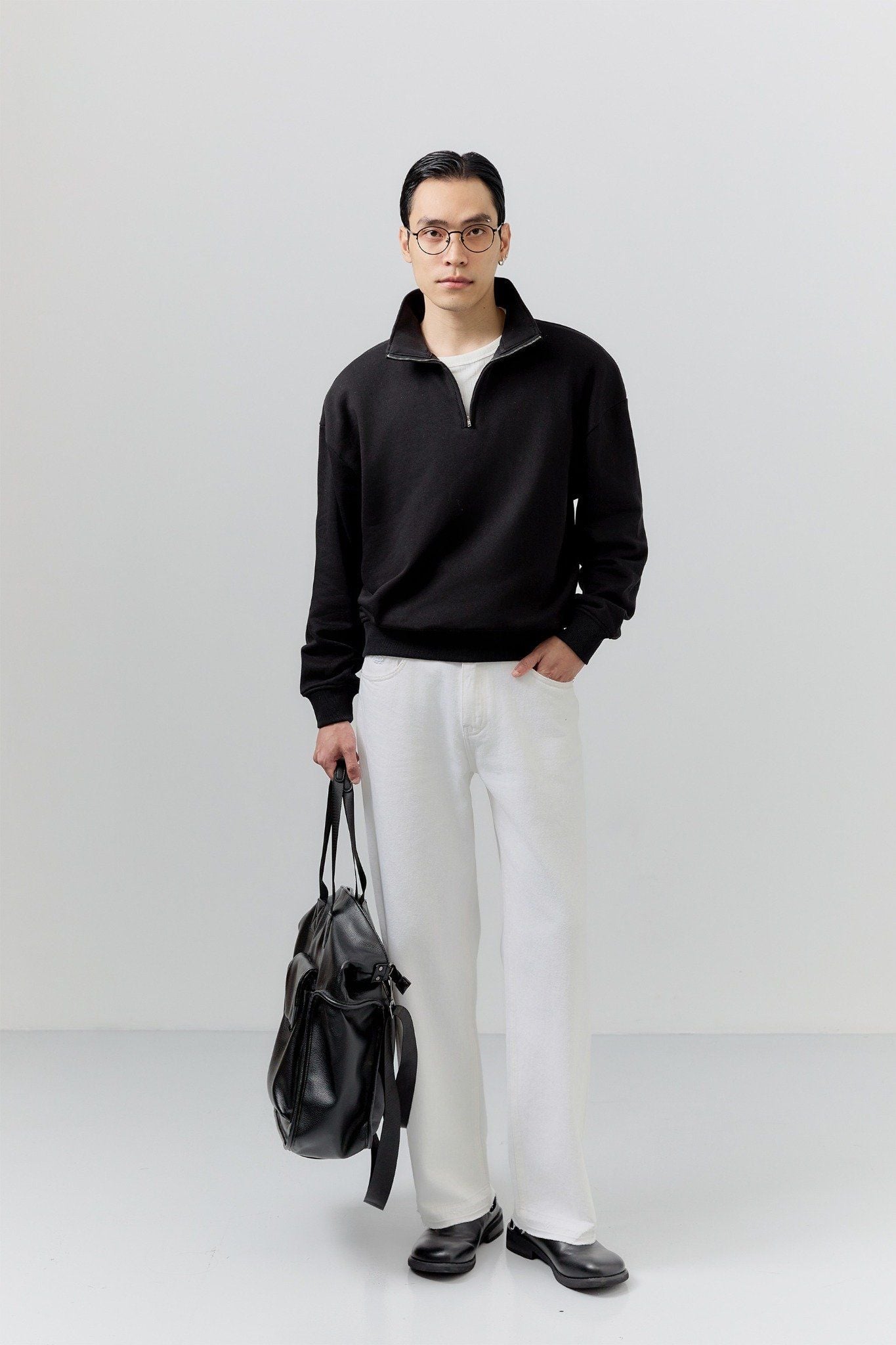 Quần Jean Straight Wedding Black White