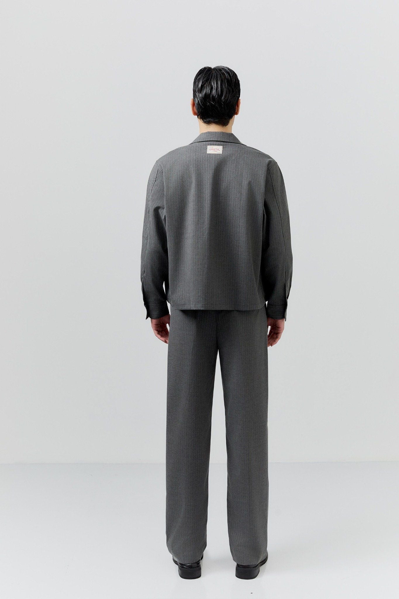 Áo Sơ Mi Boxy Cuban Tay Dài Pinstripe