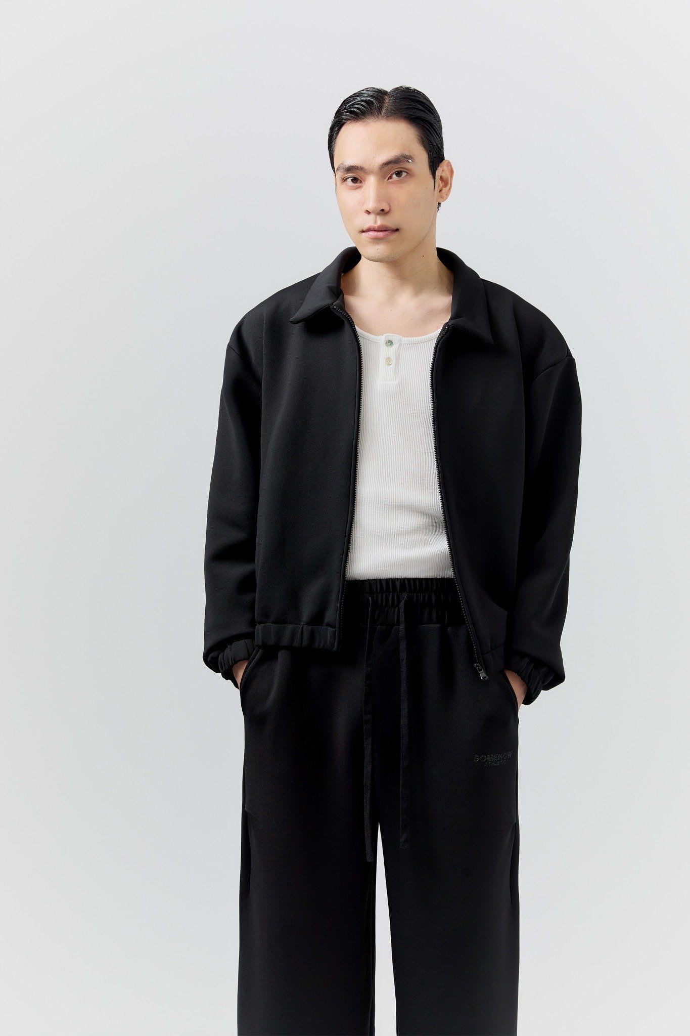 Áo Khoác Boxy Nỉ Black Gray