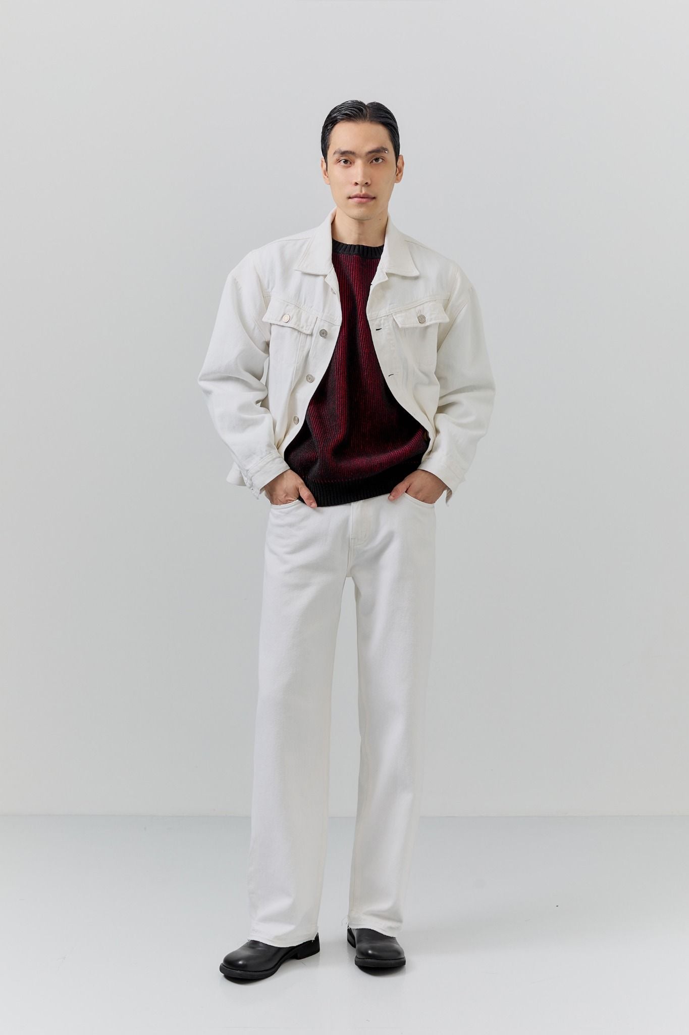 Áo Khoác Relaxed Denim Cấn Rách