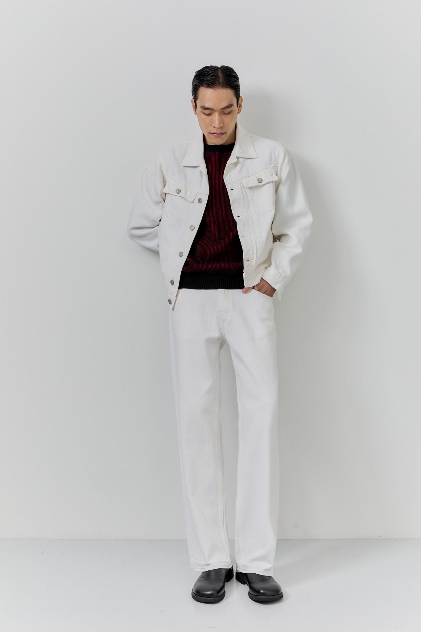 Áo Khoác Relaxed Denim Cấn Rách