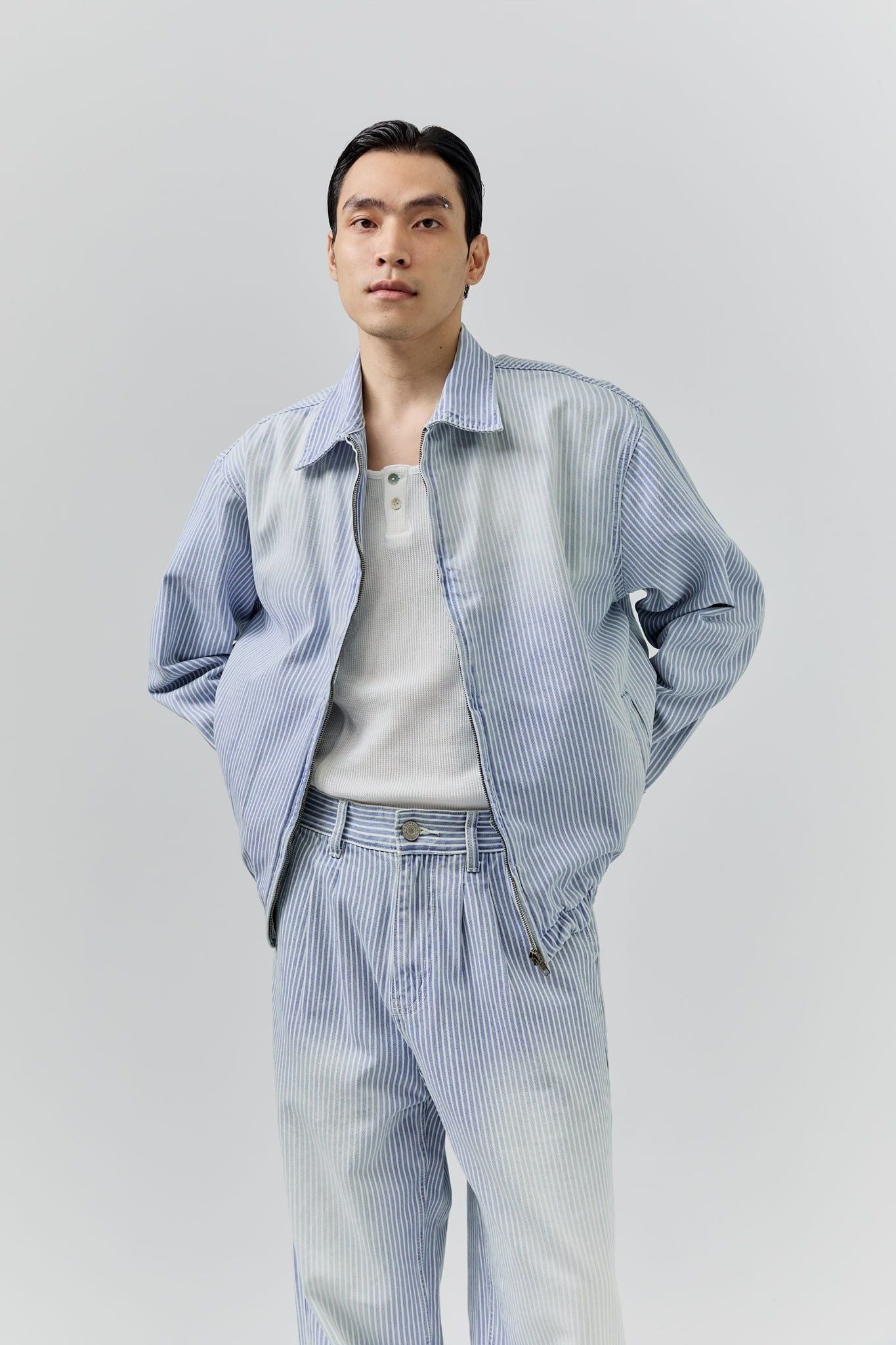 Áo Khoác Relaxed Pinstripe Vintage