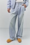 Quần Jean Relaxed White Pinstripe Blue