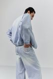 Quần Jean Relaxed White Pinstripe Blue