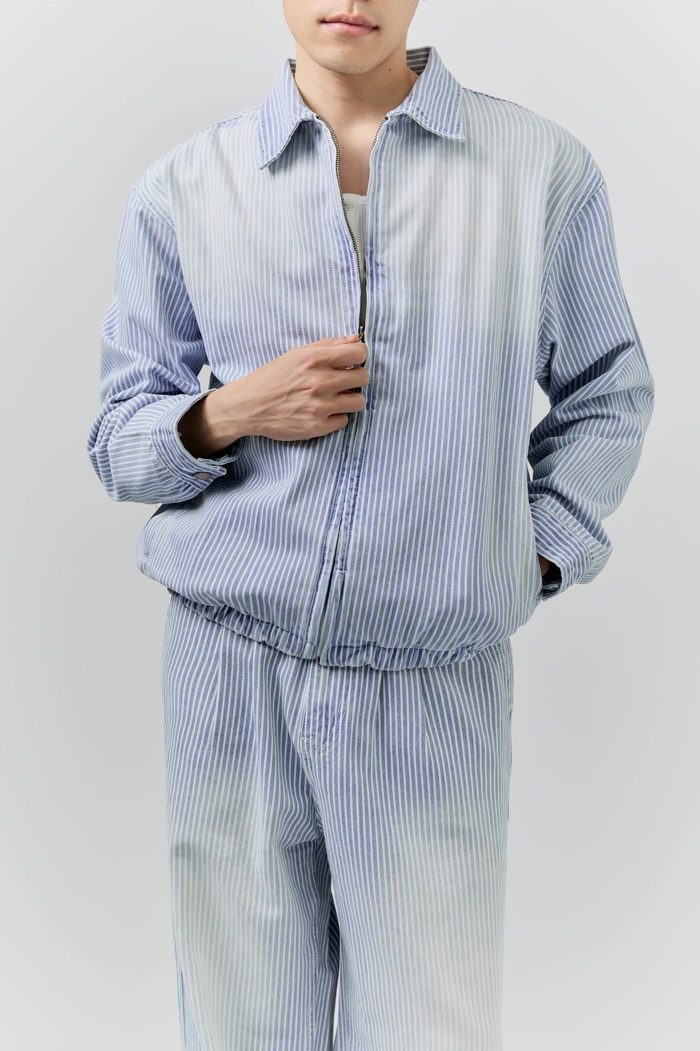 Áo Khoác Relaxed Pinstripe Vintage