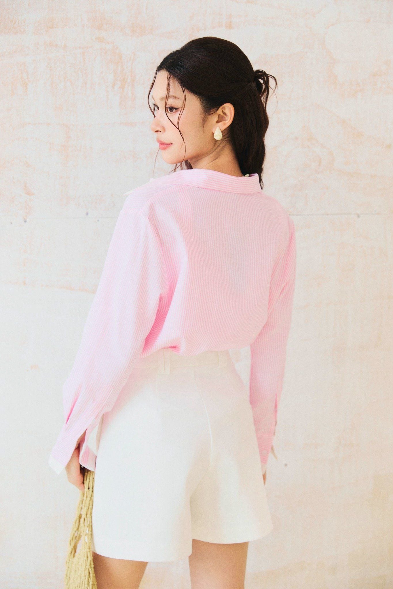 Áo Sơ Mi Stripes White Pocket