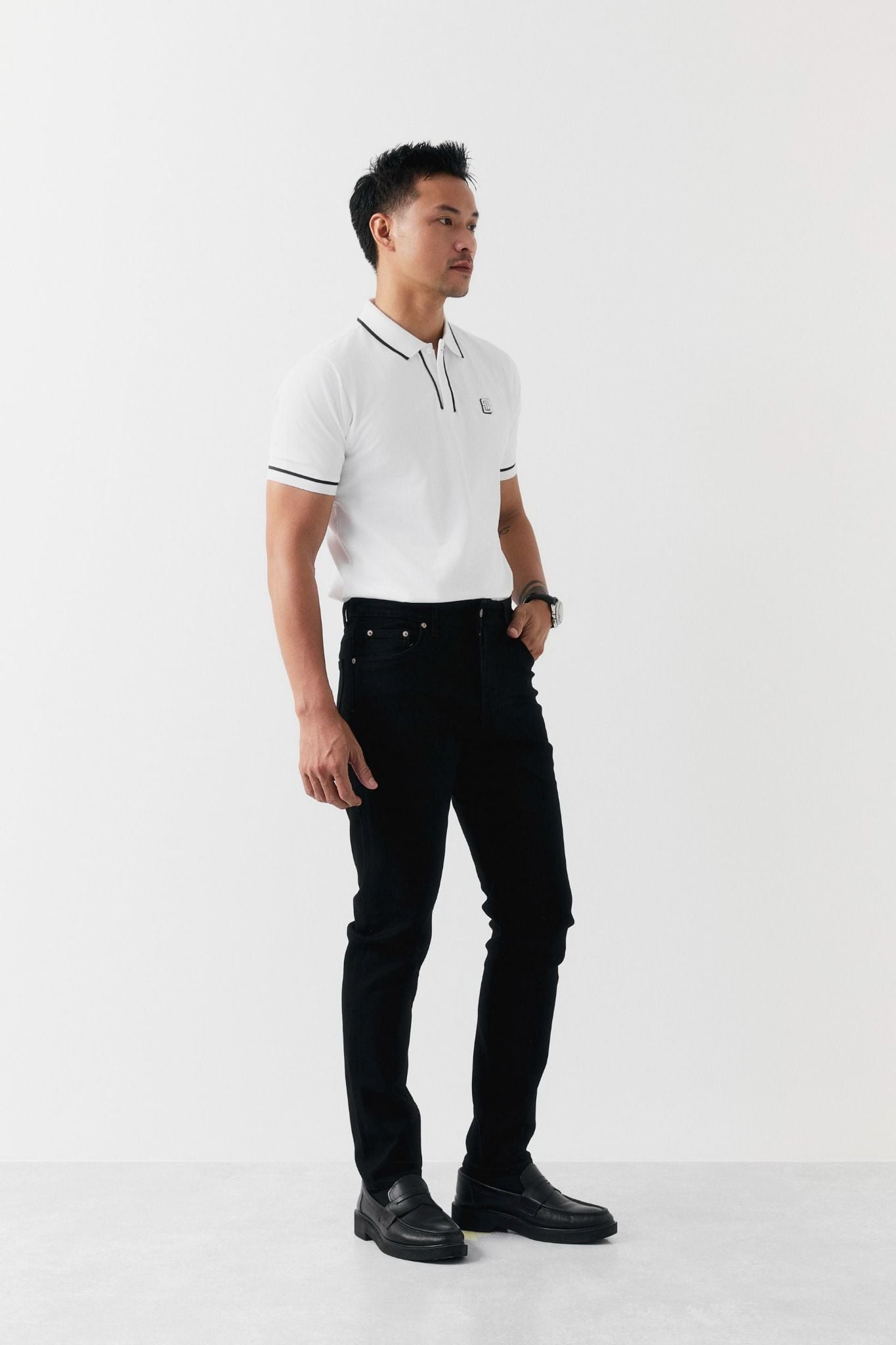Áo Polo Slimfit Hidden Dualine The White