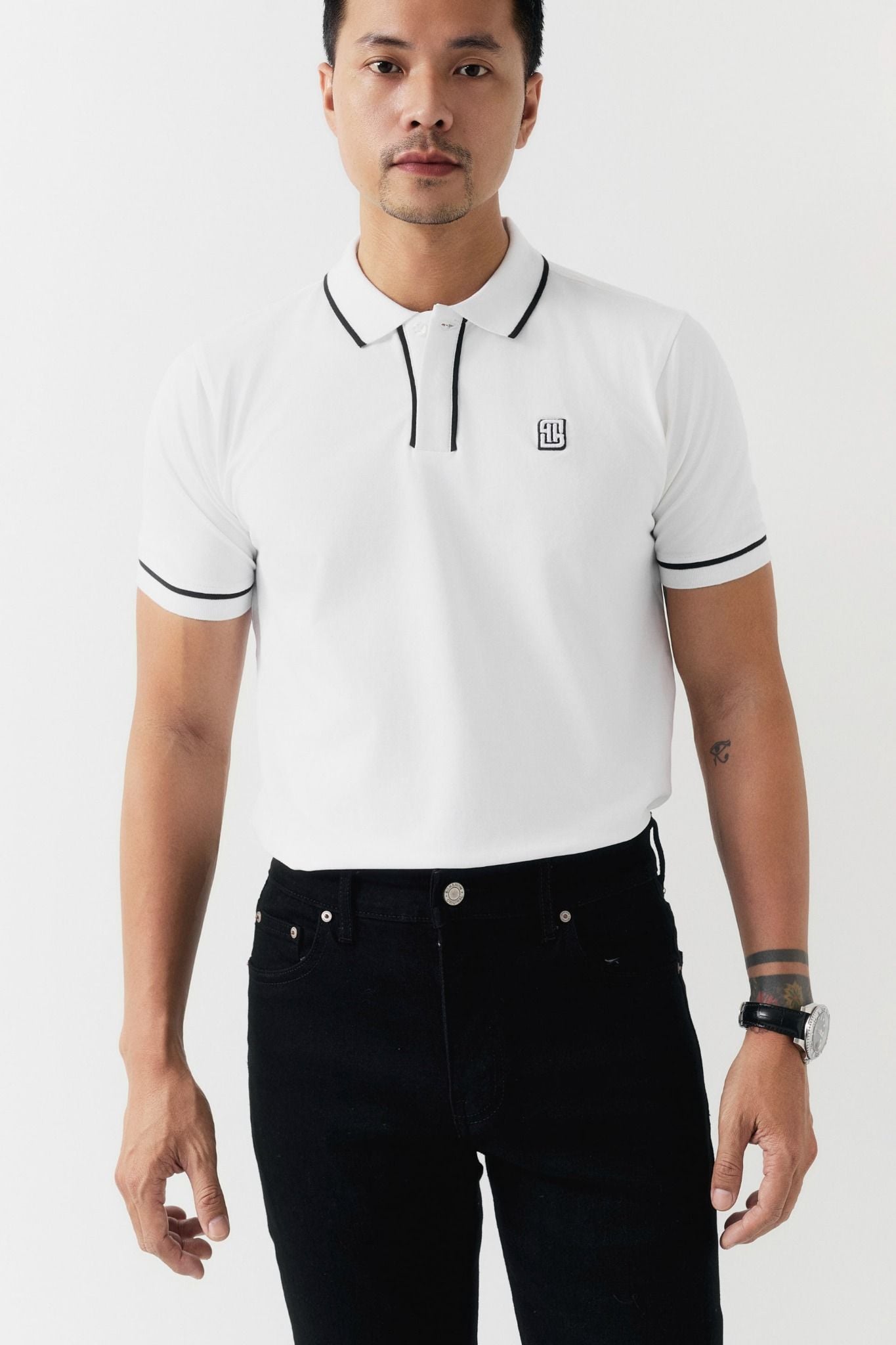 Áo Polo Slimfit Hidden Dualine The White