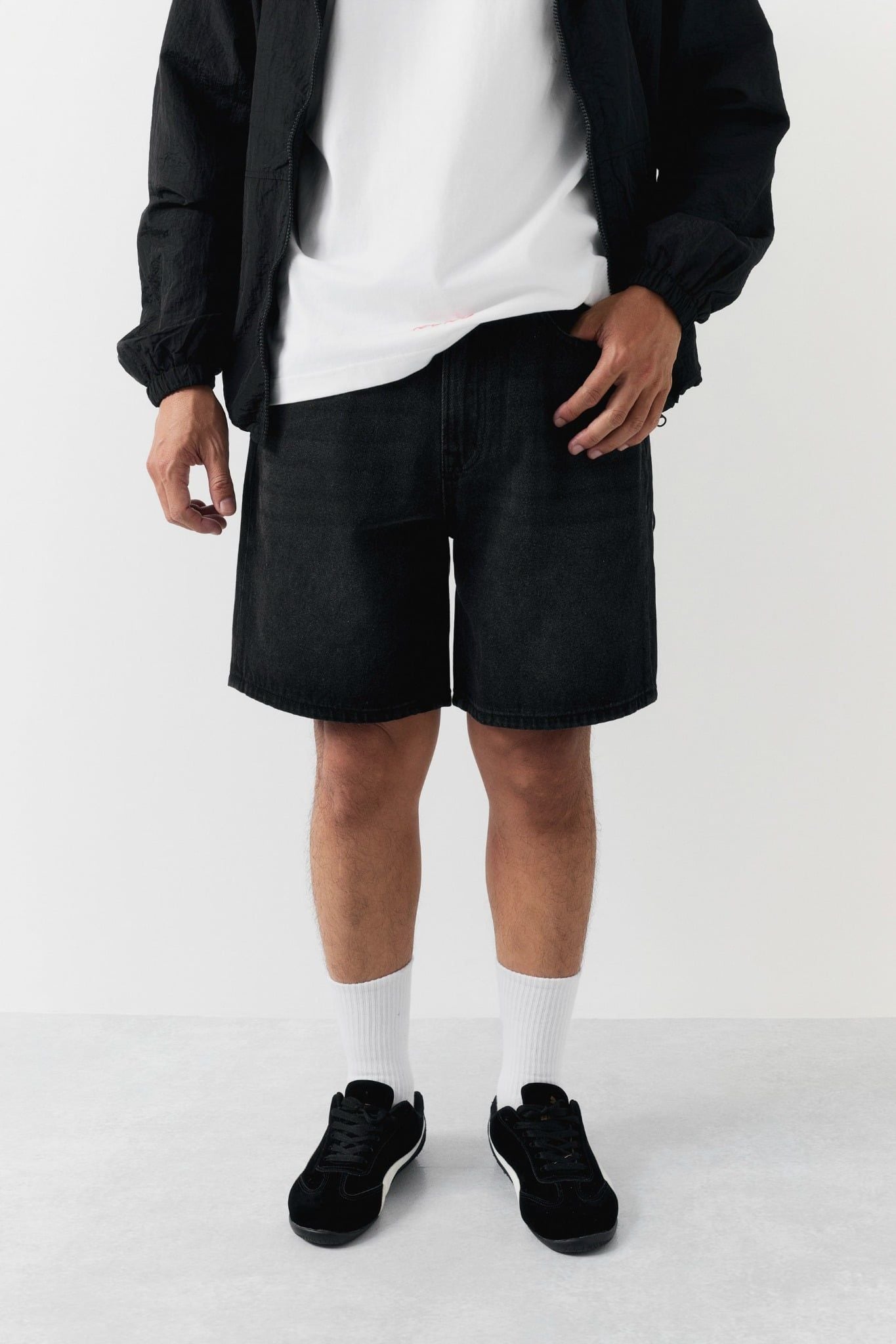 Quần Short Straight Jean Basic