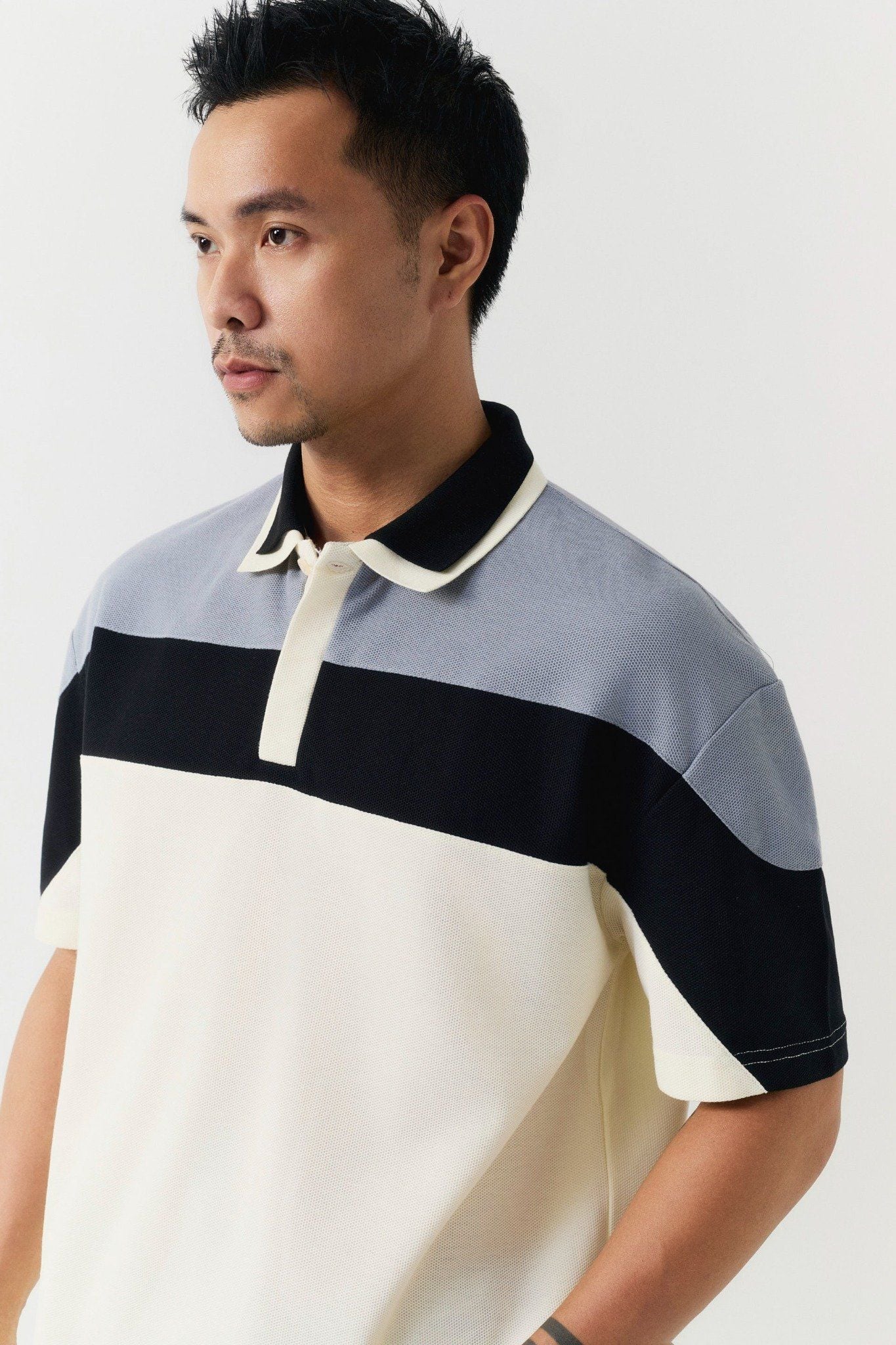 Áo Polo Oversize Cream Collab