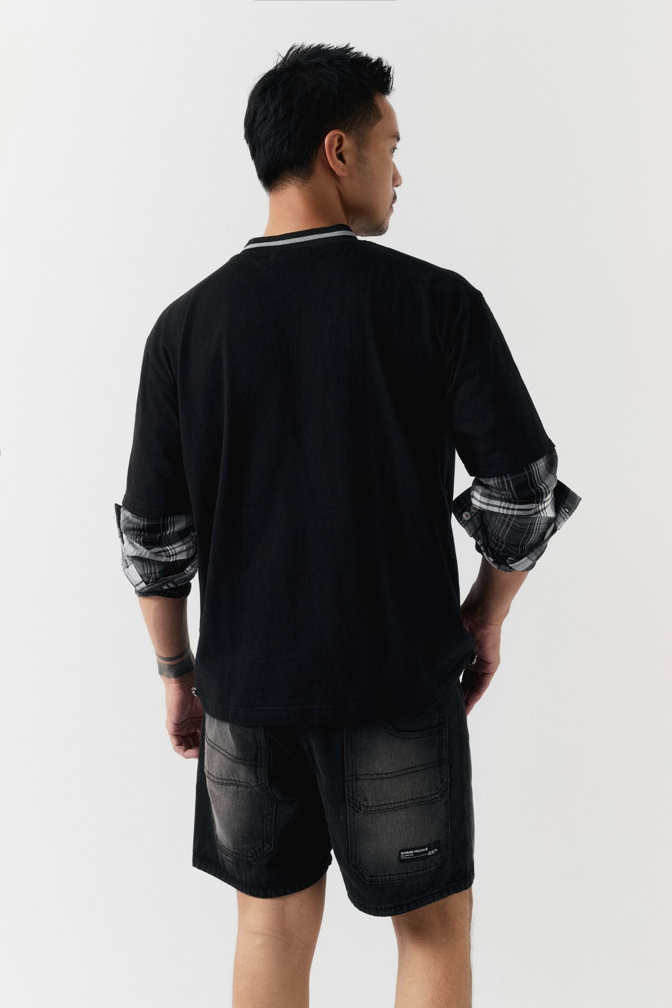 Áo Thun The Checked Sleeves Mix 