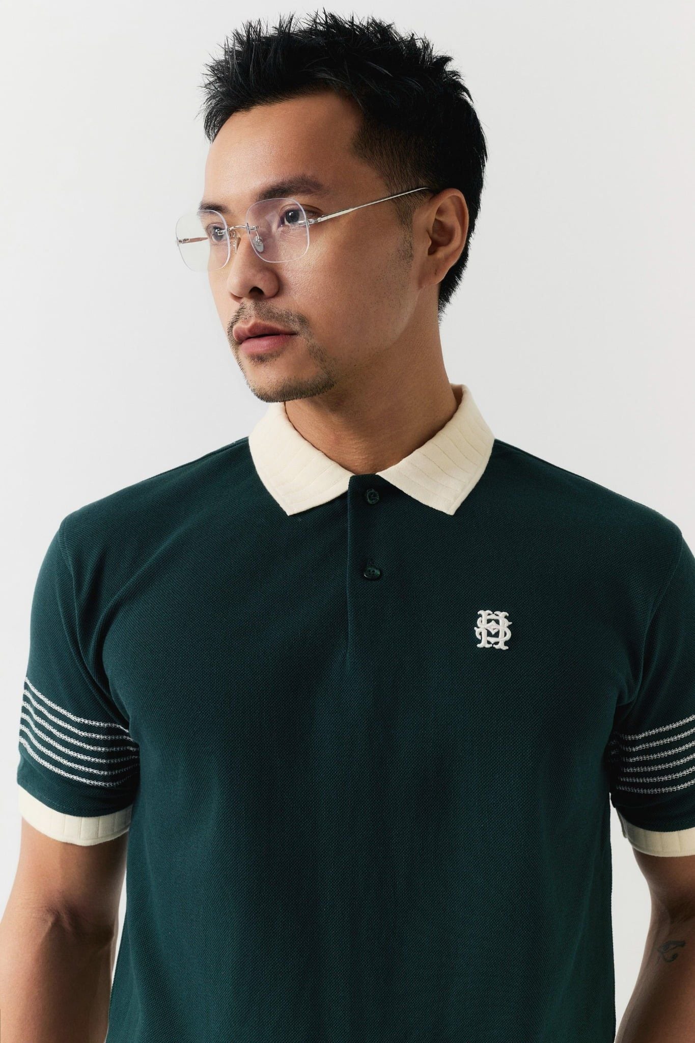 Áo Polo Regular Thêu Móc Xích 3D