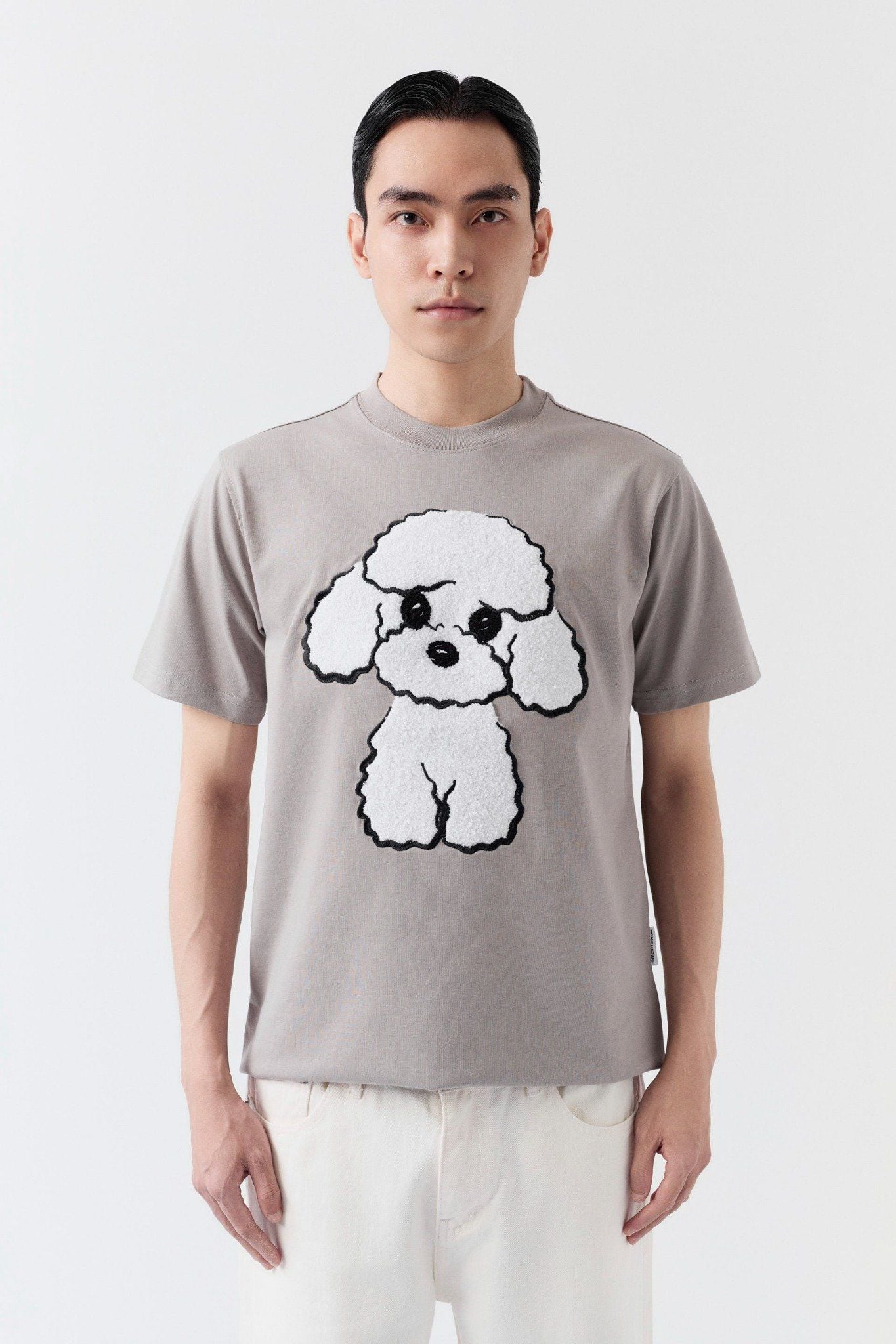 Áo Thun Regular Cool Fab White Poodle