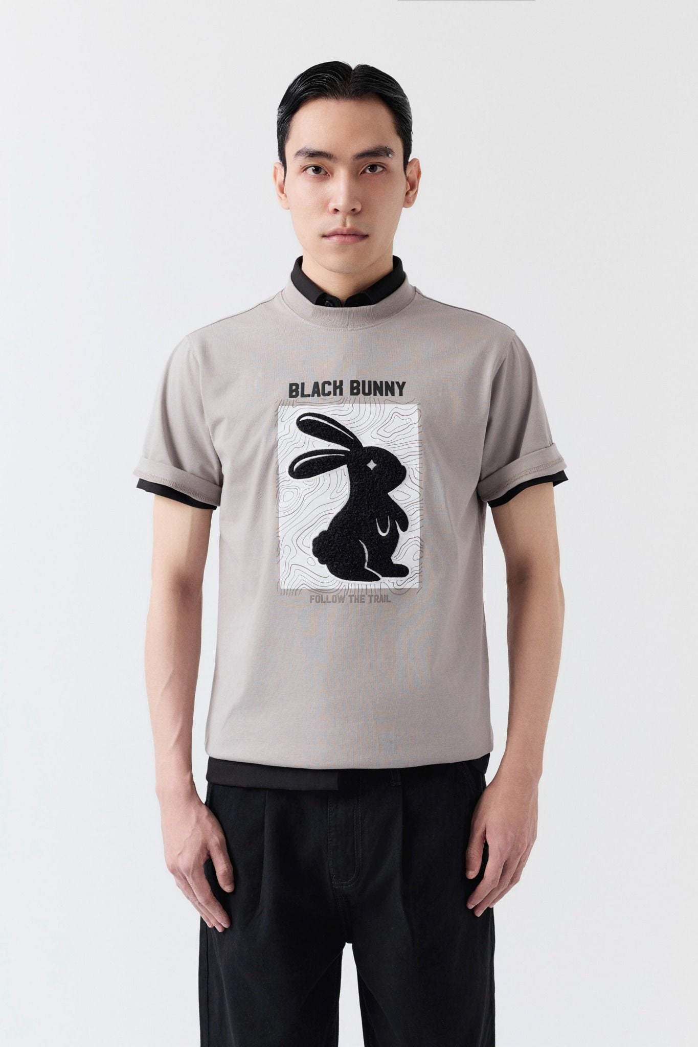  Áo Thun Regular Cool Fab Black Bunny 