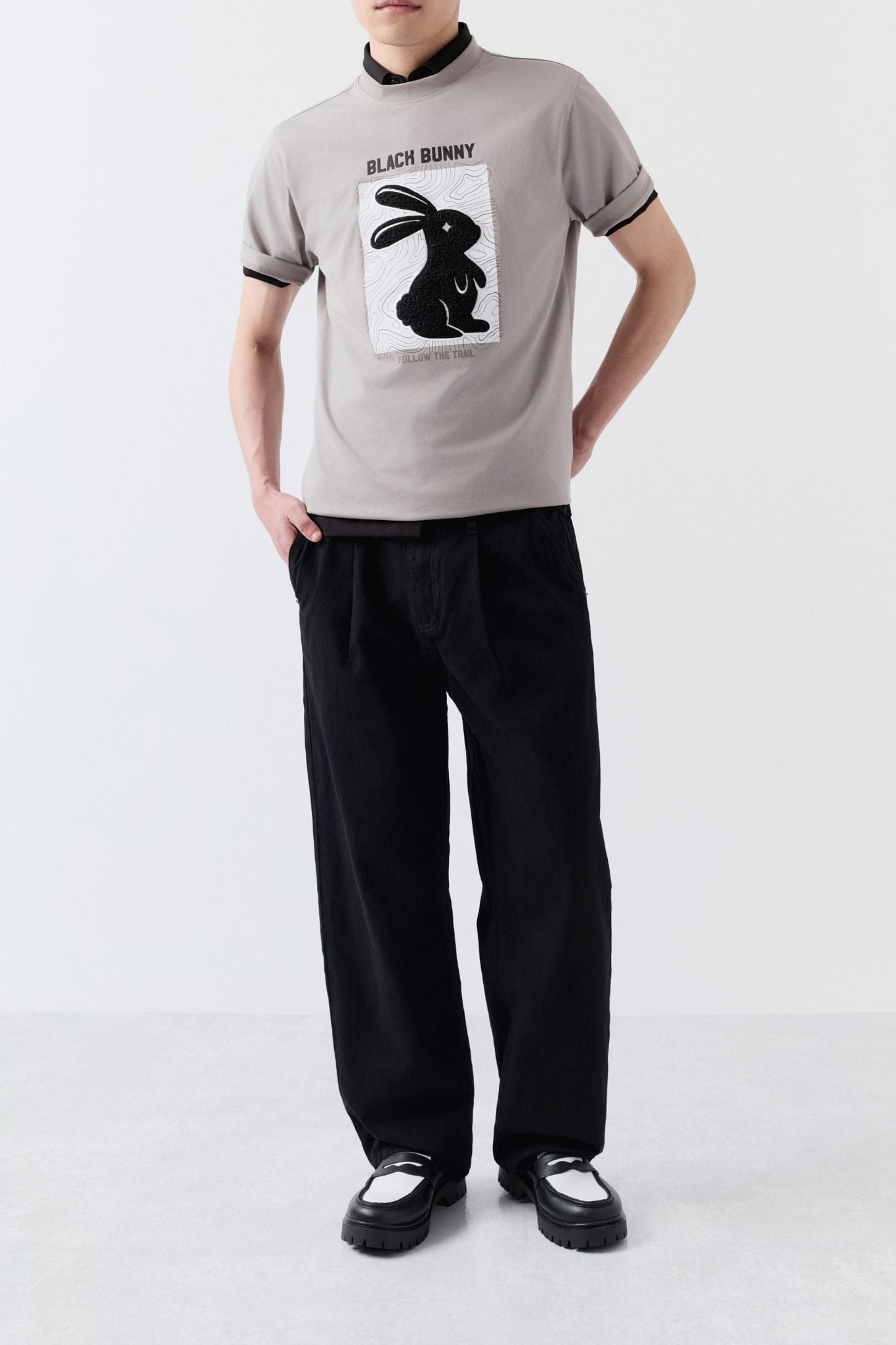 Quần Kaki Straight Basic Xếp Ly Vintage