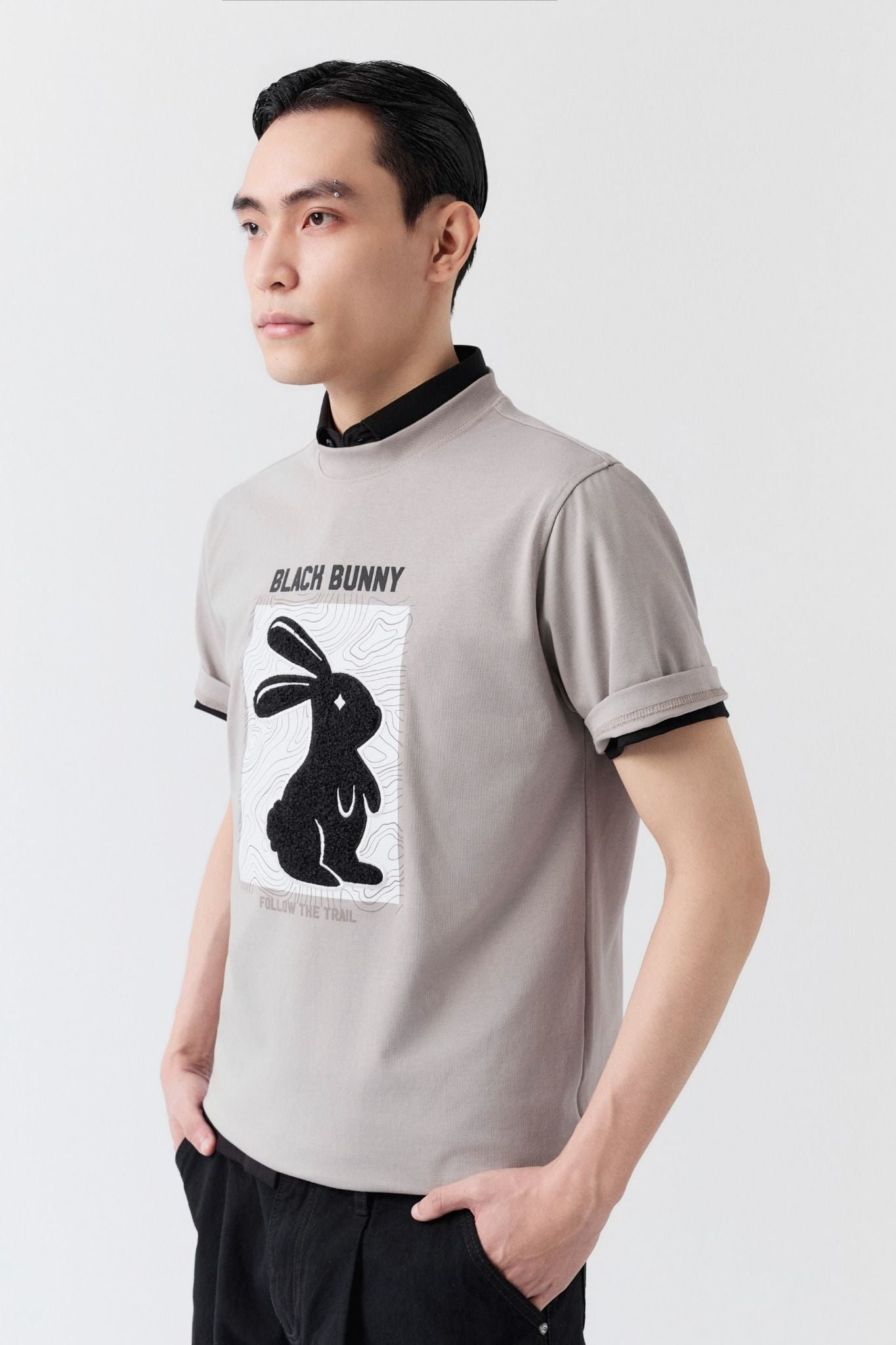 Áo Thun Regular Cool Fab Black Bunny