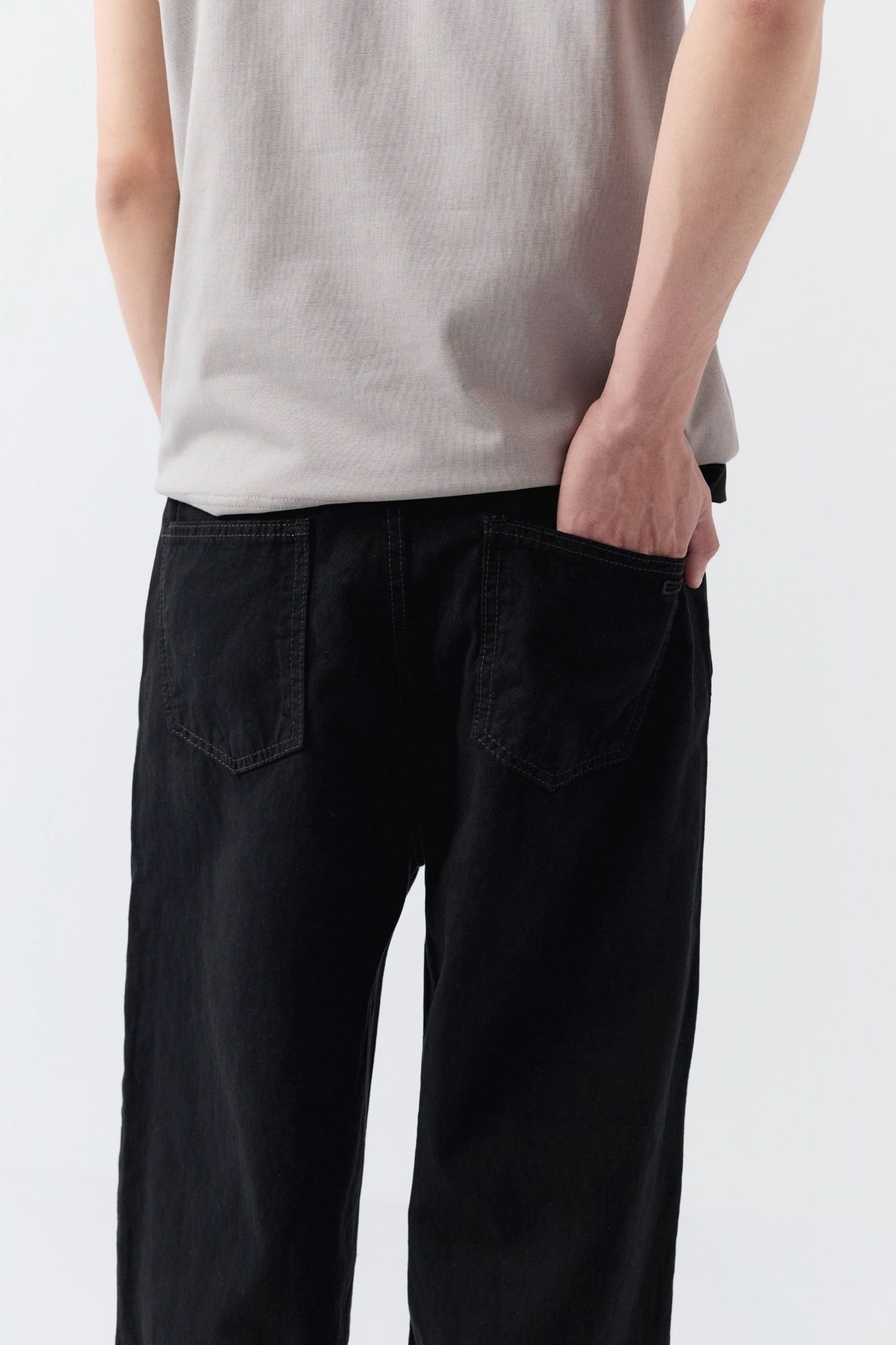 Quần Kaki Straight Basic Xếp Ly Vintage