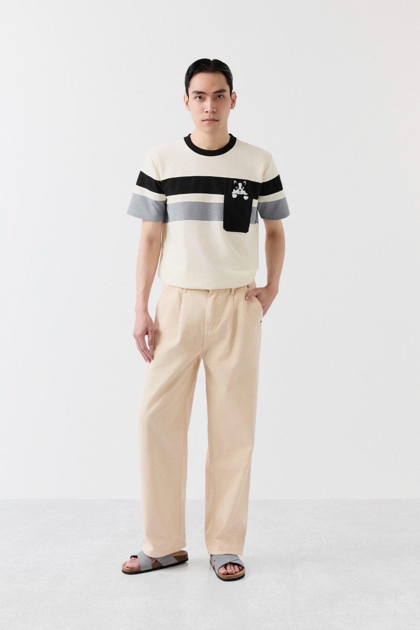  Quần Kaki Straight Basic Xếp Ly Vintage 