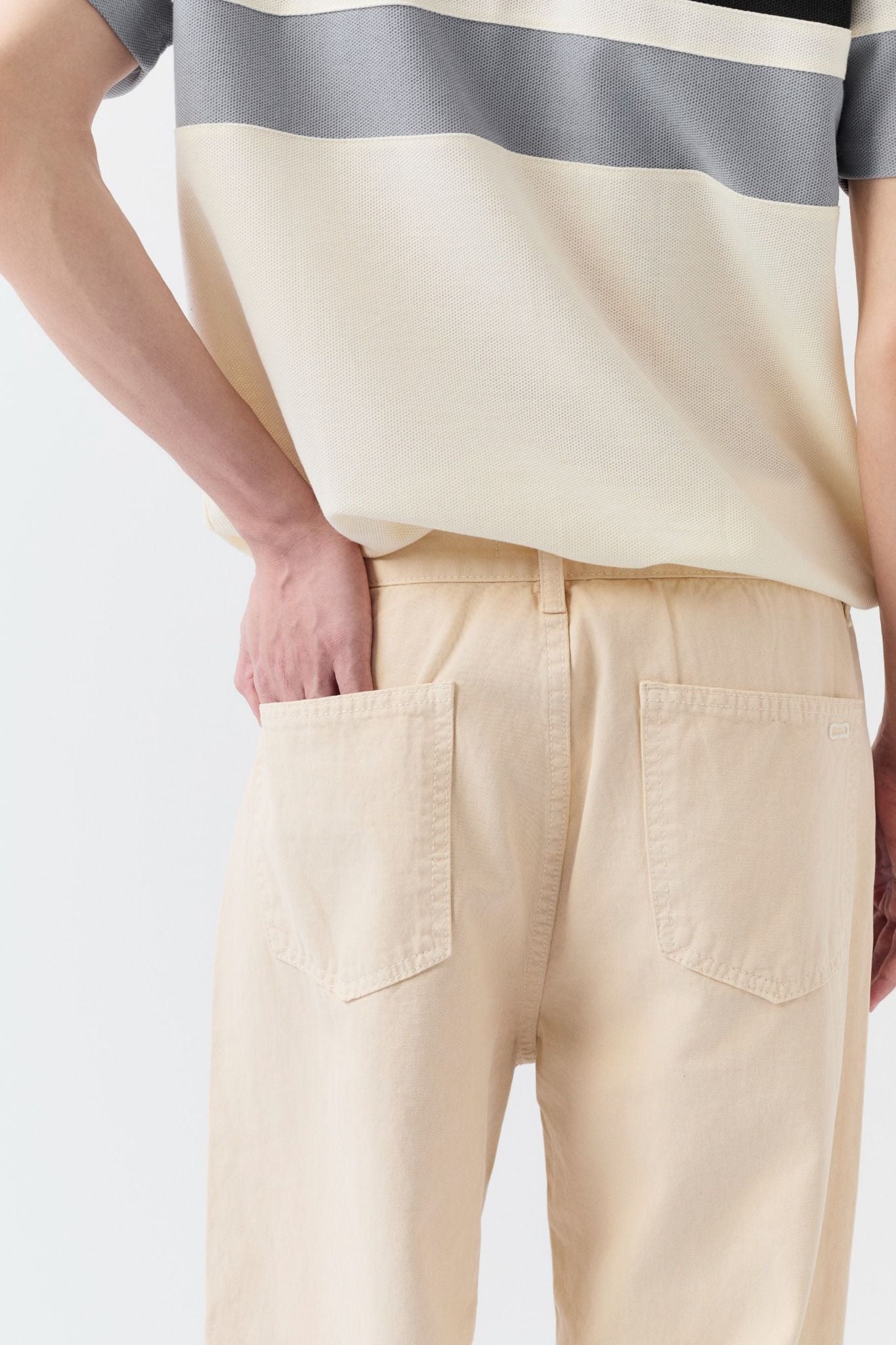 Quần Kaki Straight Basic Xếp Ly Vintage