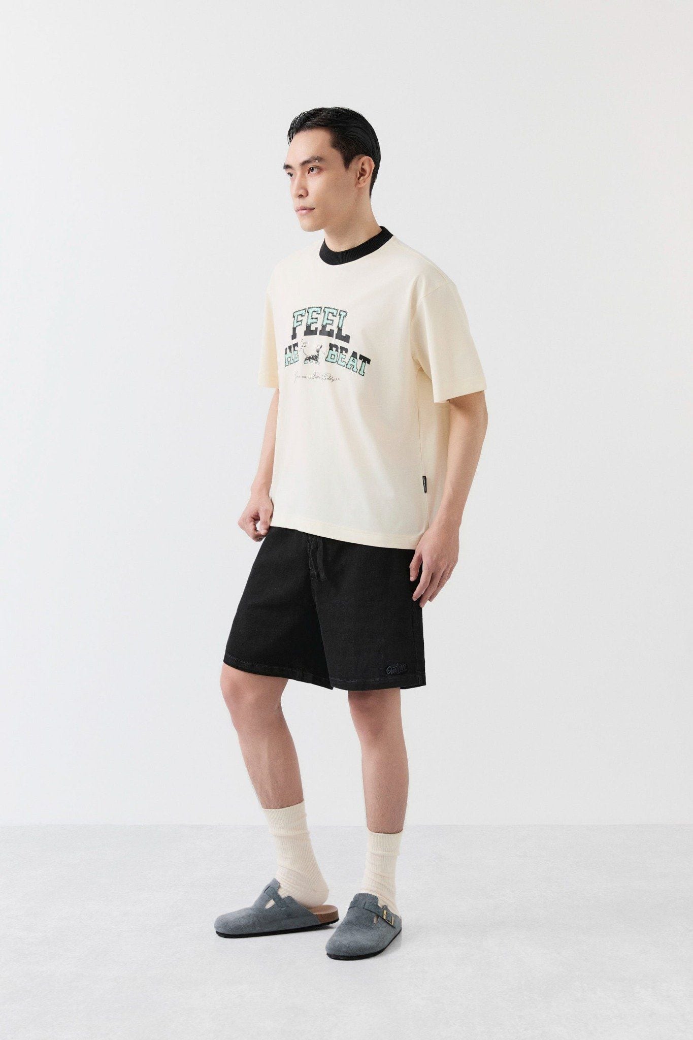 Quần Short Relaxed Black White Passion