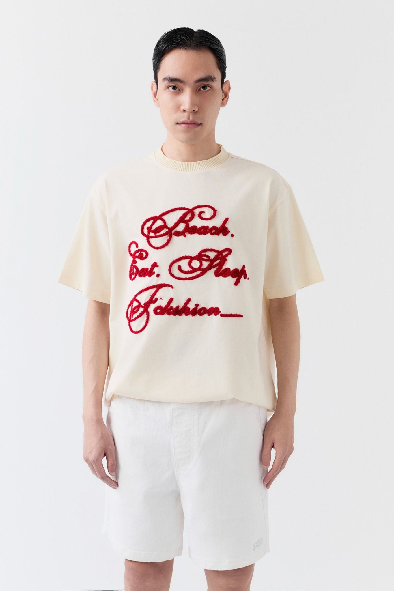  Áo Thun Boxy Cool Fab Thêu Xù Beach 