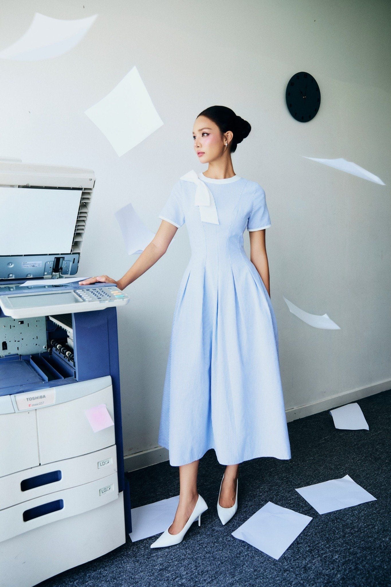  Đầm Dài Sideneck Bowtie Gentle 