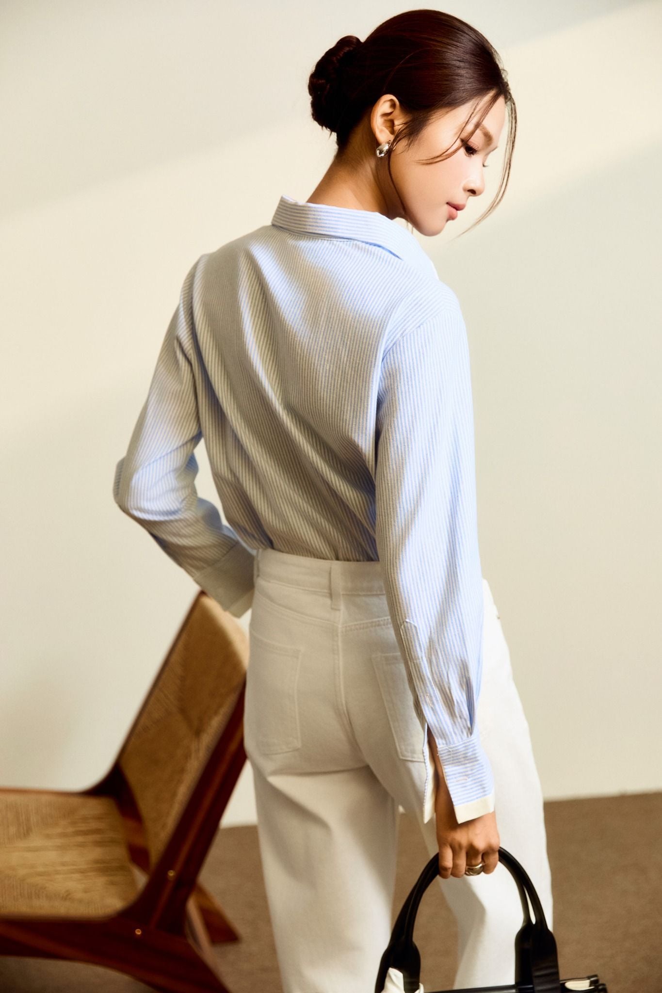 Quần Jean Straight White Basic