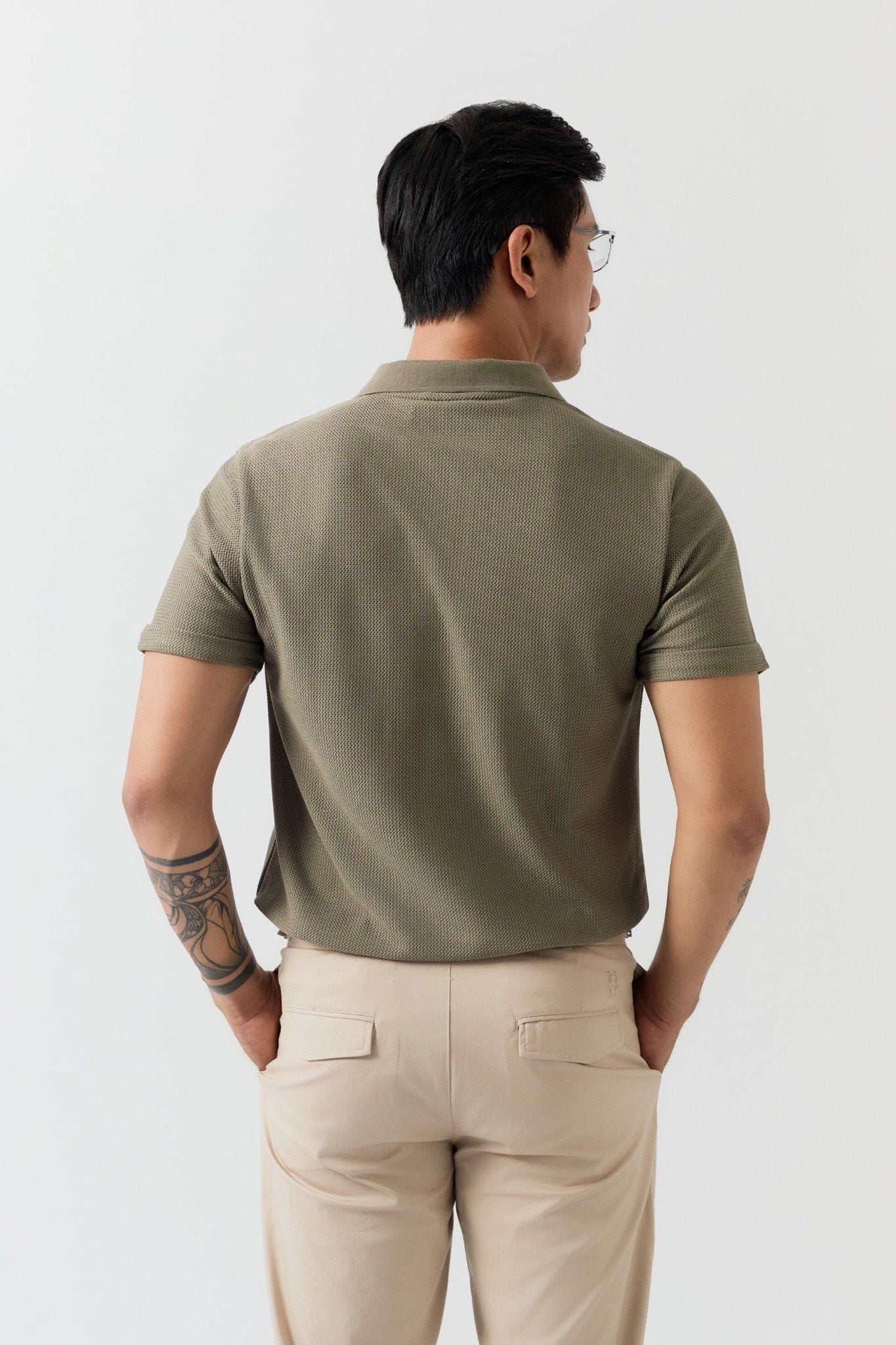 Áo Polo Regular Trụ Zipper Cotton Blend