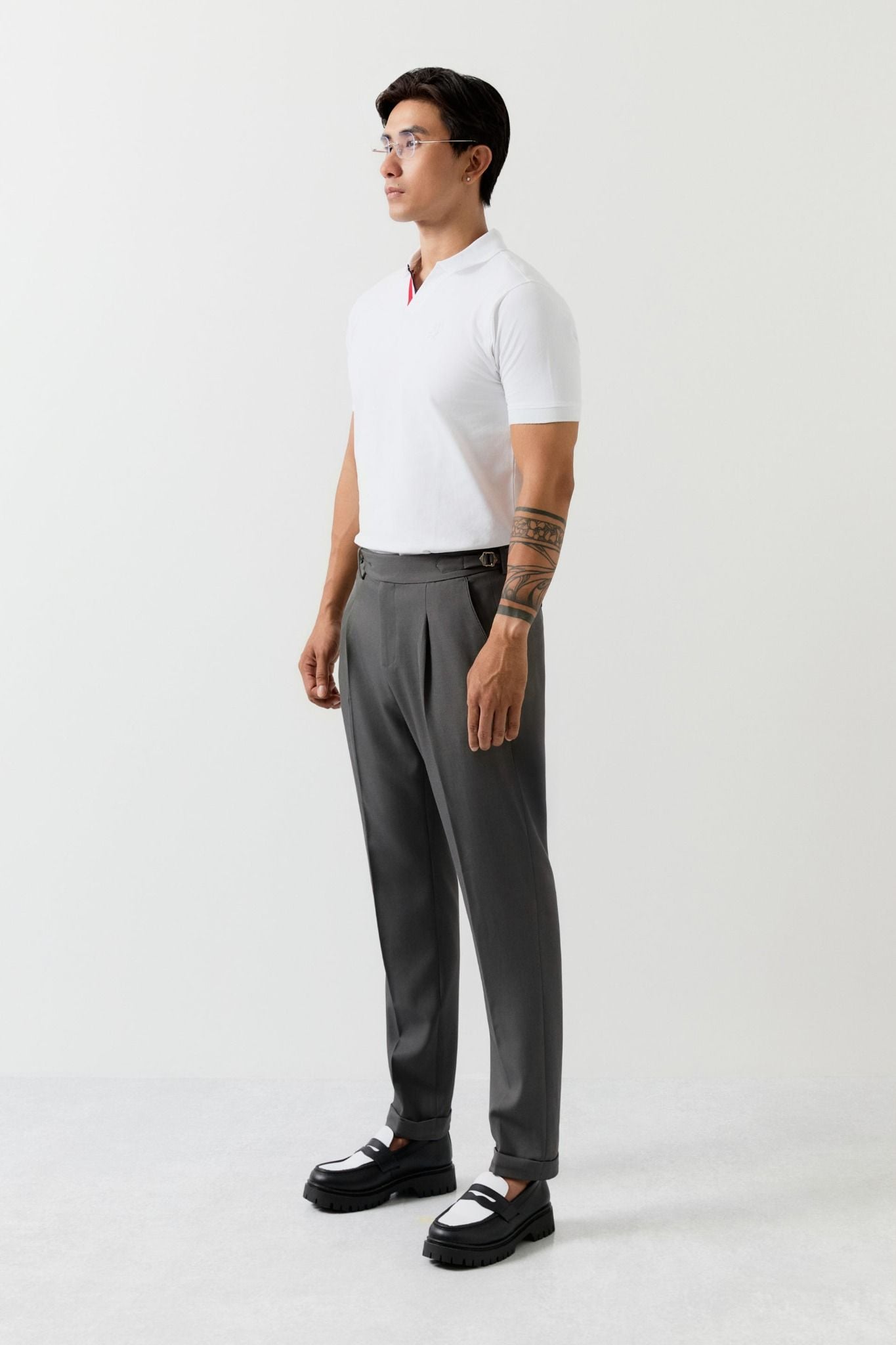 Quần Tây Slimfit Side Tab 2B High Waist