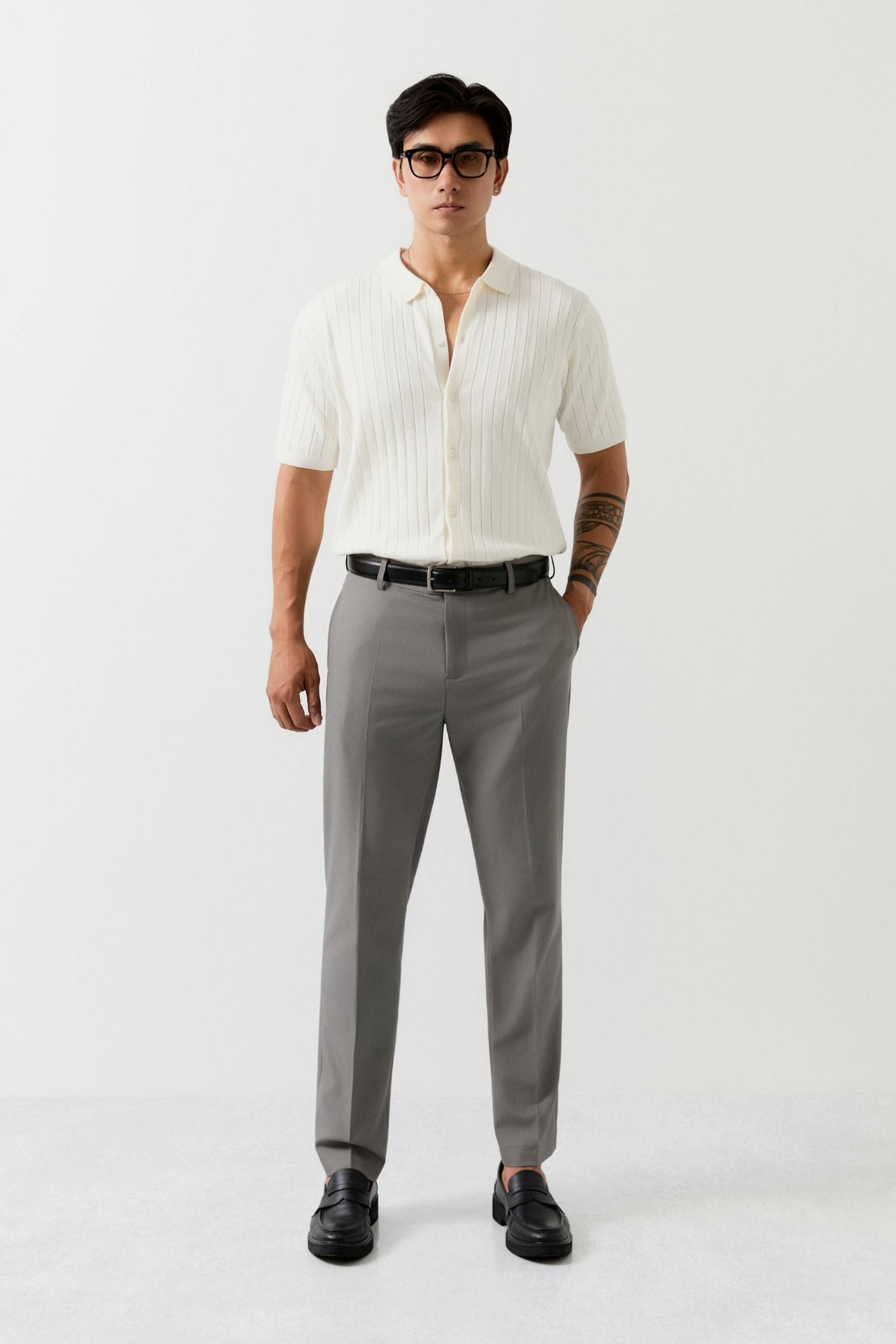  Áo Sơ Mi Kint Textured Stripe 