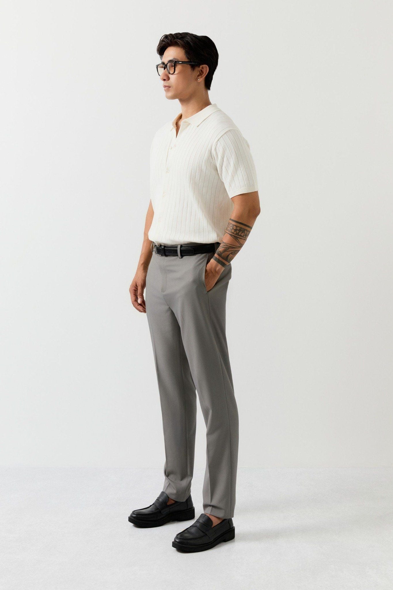 Áo Sơ Mi Kint Textured Stripe