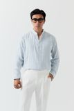 Áo Sơ Mi Relaxed Cổ Trụ Linen