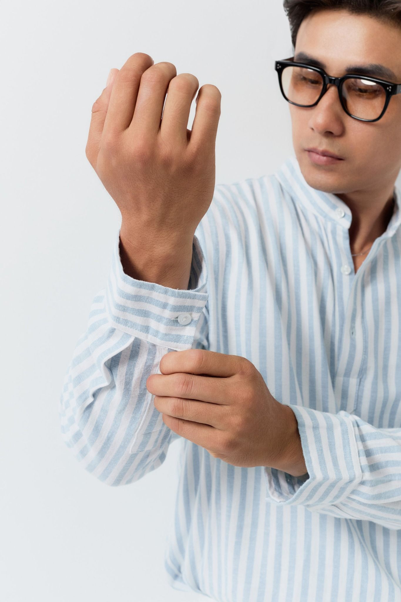 Áo Sơ Mi Relaxed Cổ Trụ Linen