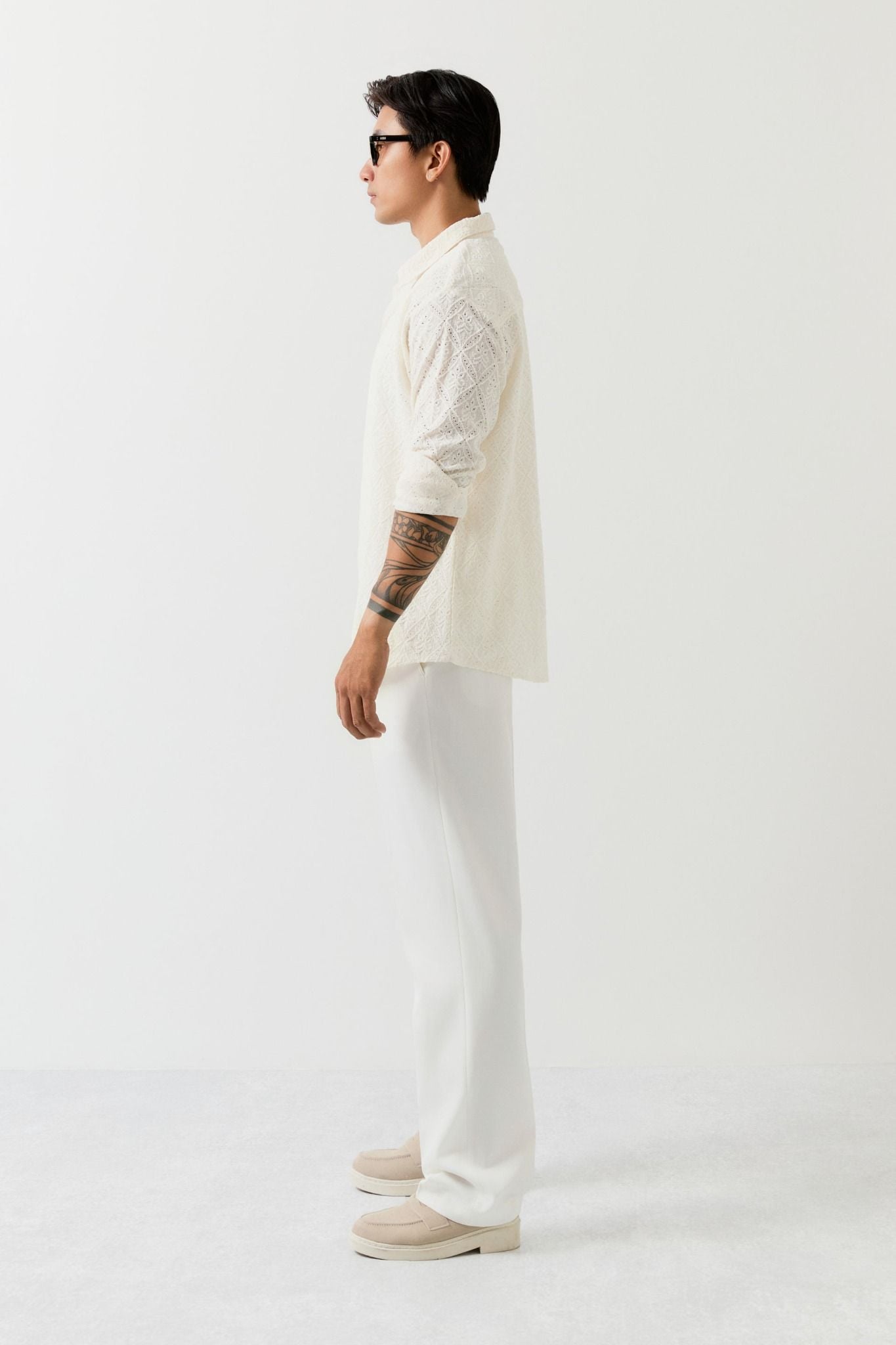 Áo Sơ Mi Relaxed Hoạ Tiết Dệt Blend