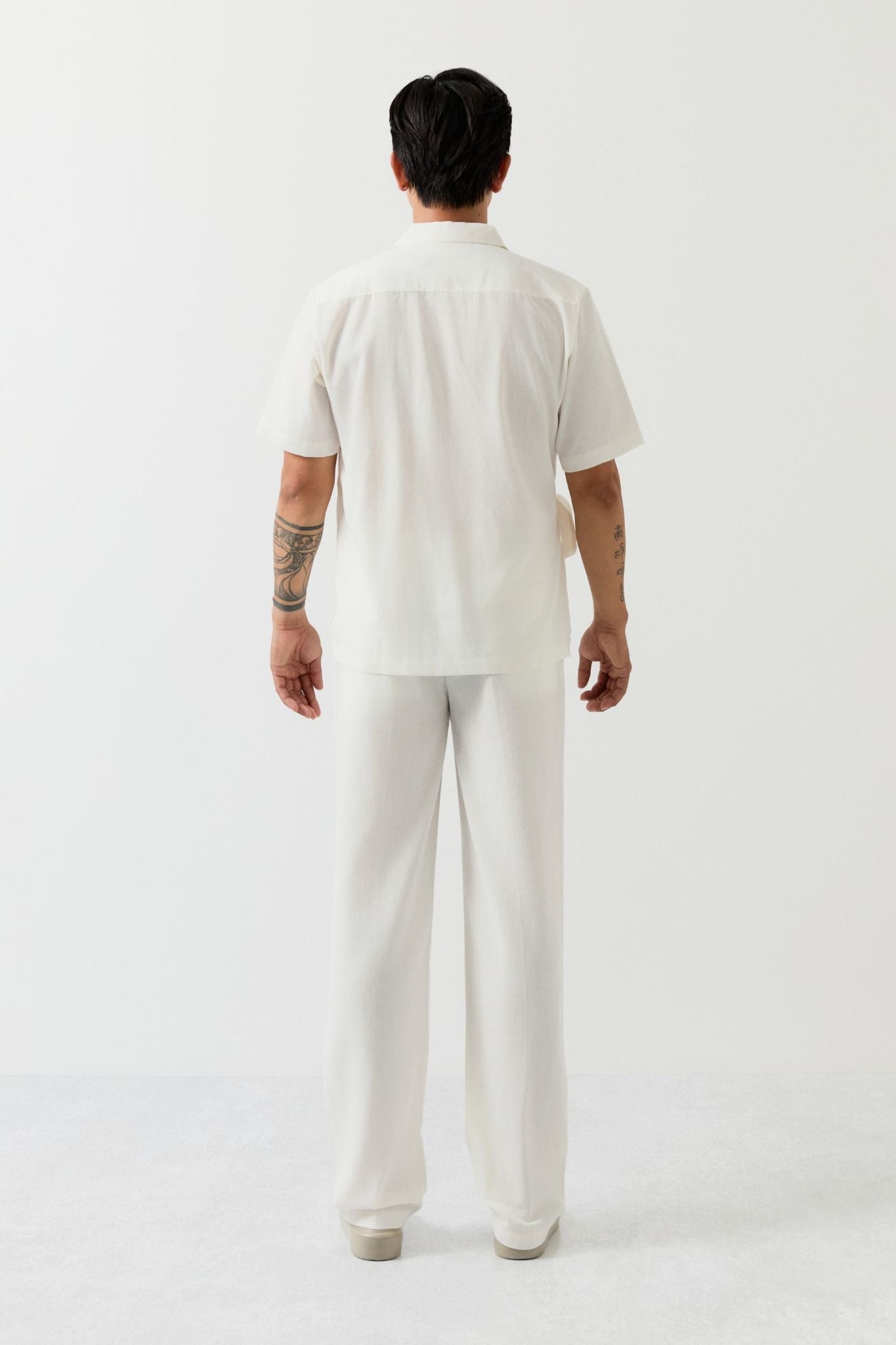 Set Wrap Shirt Long Pant Linen Relaxed