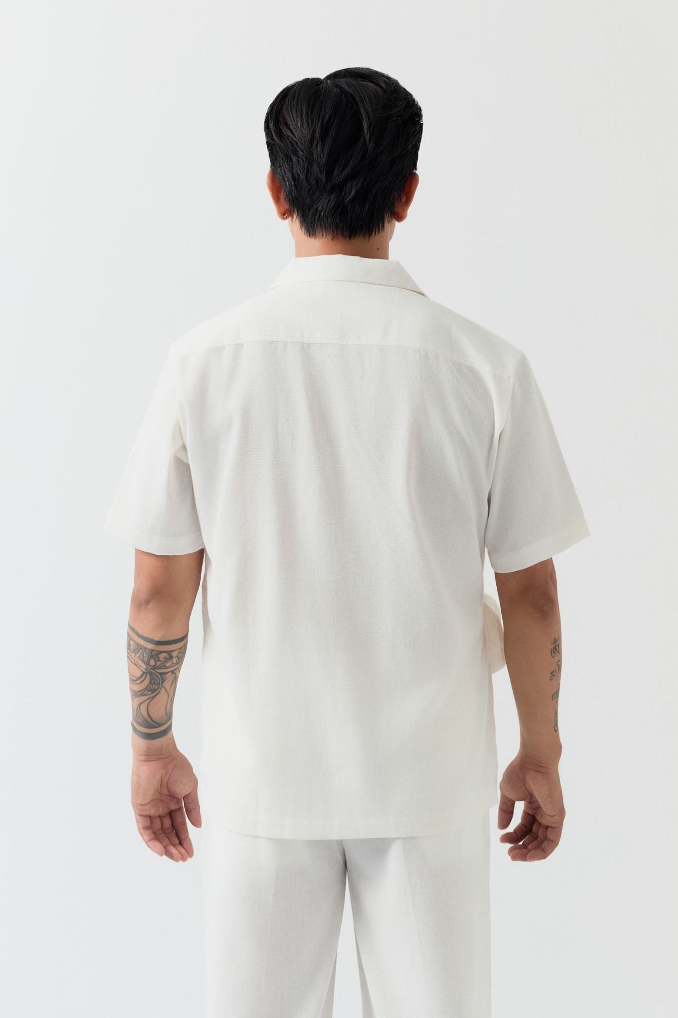 Set Wrap Shirt Long Pant Linen Relaxed