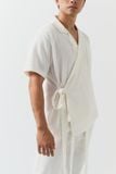 Set Wrap Shirt Long Pant Linen Relaxed